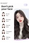 V-Shaped Layered Curly Hair Extension One Piece Wig with 4 Clips Heat Resistant Synthetic Hairpiece for Women Girls (55cm,Brown Black) - 6