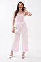 Women's Striped Patterned Pocketless Spanish-Cut Trousers 260285 - - 2