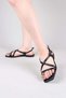 Cudi Gold Buckle Flip-Flop Sandals Black
