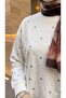 Women's Stone-Embellished Casual Hijab Sweatshirt Tunic - 2