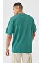 Men's oversized casual t-shirt basic plain unprinted emerald green - 4
