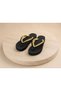 Aurelia Women's Black Crystal Stone Special Design Platform Flip-Flops Summer Beach Slippers – 4.5 cm - 7