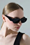 Women's Black Frame Handle Detail Black Glass Sunglasses - 6