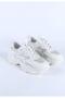 Women's Imported Thick Sole Lace-Up Sports Shoes & Sneakers White - 2