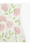 Cotton Pleated Detailed Floral Patterned Strapless Midi Poplin Dress - 4