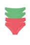 4 Pieces Eco Set Lycra Women's Slip Panties Green Fuchsia