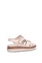 D26Ys-2905 Women's Genuine Leather Flat Sandals Cream - 5