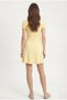 Women's Aretha 100% Cotton Short Sleeve Bell Cut Knitted Yellow Short Dress - 5