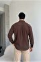 Tokyo brown textured fabric oversized relaxed fit shirt - 4