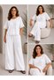 Star Embroidered Linen Pants Suit