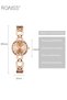 Women's Skeletonized Bracelet Quartz Watch Round Rose Gold Dial Rhinestones Decoration Waterproof Elegant Analog Wristwatch Gift for Women - 2