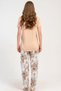 Women's Short Sleeve Beige Pajama Set Relaxed Cut Summer Home Wear C9T8N1215 - 4
