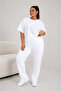 Women's Plus Size Compatible Oversize Short Sleeve Tracksuit Set (You Can Get 1 Size Smaller) - 3