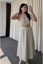 Stone Strap Belted Dress - 3303