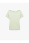 Cotton Slim Fit Lace Detailed Short Sleeve Boat Neck T-Shirt - 3