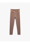 High Waist Slim Fit Sports Leggings with Belt Detail - 3
