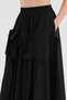 Women's Long Skirt with Cut-Out Detail on the Front and Elastic Waist Design - 6