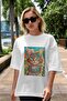 For the Love of Cats 93 Front Cat Printed White Oversize T-Shirt 100% Cotton Unisex Cat Lover Premium Design - 5