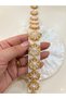 Yellow Hologram Shiny Bead Embroidered Ribbon Flower 1 Meter Gift Decoration Jewelry Buckle Material - 3