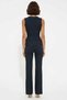 Women's Plus Size Sleeveless Crew Neck Striped Scuba Crepe Knitted Belted Spanish Flare Pants Set Casual - 5