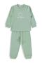 Smiling Face Printed Pajama Set for Ages 1-7 - Green