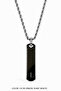 Letter L Steel Men's Necklace Black Plate 55 cm Twisted Chain