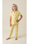 Yellow Lemon and Pineapple Patterned Bamboo Girls' Front Buttoned Pajama Set - 3