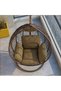 Hanging swing chair Hanging Egg Indoor Outdoor Patio Wicker Rattan Swing Chair with UV Resistant Random Washable Cushions & Iron Frame for Garden, Living Room & Backyard & (BROWN) - 2