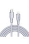 Powerlink Moss Liquid Silicon Cable Type C To Lightning 30W 3A / 2M Zinc-Alloy Connector - Grey