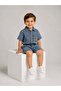 Boys' Denim Shirt and Shorts Set – Summer Denim Top and Bottom Set - 2