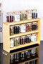 3-Tier Wooden Stand with 15 Spice Jars Set 300 ml Glass Jars with Transparent Labels Spice Storage Container Organizer - 3