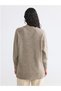 New Season Brown Crew Neck Oversize Women's Knitwear Tunic - 6