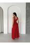 Polka Dot Patterned Square Neck Midi Dress Elegant Cut Summer Women's Dress - 4