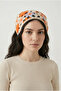 Orange Blue Daisy Motif Crochet Knitted Bandana - 2
