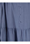 Blue ruched women's muslin tunic from gulis clothing - 2