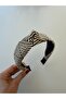 Black and White Knotted Straw Crown Women's Clothing Hair Accessory