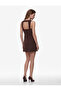 Sleeveless Crew Neck A-Line Mini Dress with Back Detail - 2