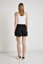 Women's Black Elastic Waist Tie-Up Modal Basic Shorts - 6