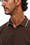 Ar-Ma Men's Polo Collar T-Shirt Unprinted Basic Regular Fit Double Collar Combed Cotton Pique Y31374356702 Khaki-H - 2