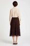 Women's Large Size Midi Skirt Floral Flock Patterned Stretchy Knitted Tulle Fabric Comfortable Casual Modern Stylish Elegant - 5