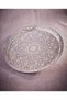 Silver Color Seljuk Motif Zamak Metal Round Luxury Serving Tray – 35 cm