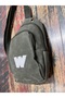 Canvas Plain Khaki W Letter Embroidered Crossbody Chest Bag with Adjustable Strap for Daily Use - 3