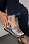 Hella Women's Wedge Sole Genuine Leather Sandals Platinum - 2
