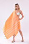 Mia 100% Cotton Striped Beach Peshtemal |   Quick-Drying, Extra Light Tasseled Pareo |   Beach, Pool and Bath Towel - 2