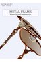 Womens Butterfly Polarized Sunglasses UV400 Protection Gold Brown Metal Frame Decorated with Flower Pattern Fashion Anti Glare Sun Shades with Glasses Case - 5