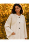 Ecru Color Pearl Special Design Handcrafted Lace Shoulder Detailed Bohemian Jacket - 6