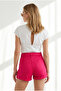 Women's Fuchsia Folded-Cuff Pocket Shorts Shrt-19000097 - 5