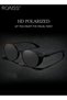 Men's Polarized Round Sunglasses, UV400 Protection Sun Glasses with PC Frame, Fashion Anti-Glare Sun Shades for Men Driving, Fishing, Traveling, Cycling, Black Lens - 3