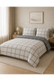 Line Patterned Double 200 X 240 Duvet Cover Set with Elastic Sheets - 3