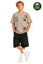Men's Basic Short Sleeve 100% Cotton Printed T-Shirt with Embroidery Detail, Cool and Comfortable Beige T-Shirt - 2